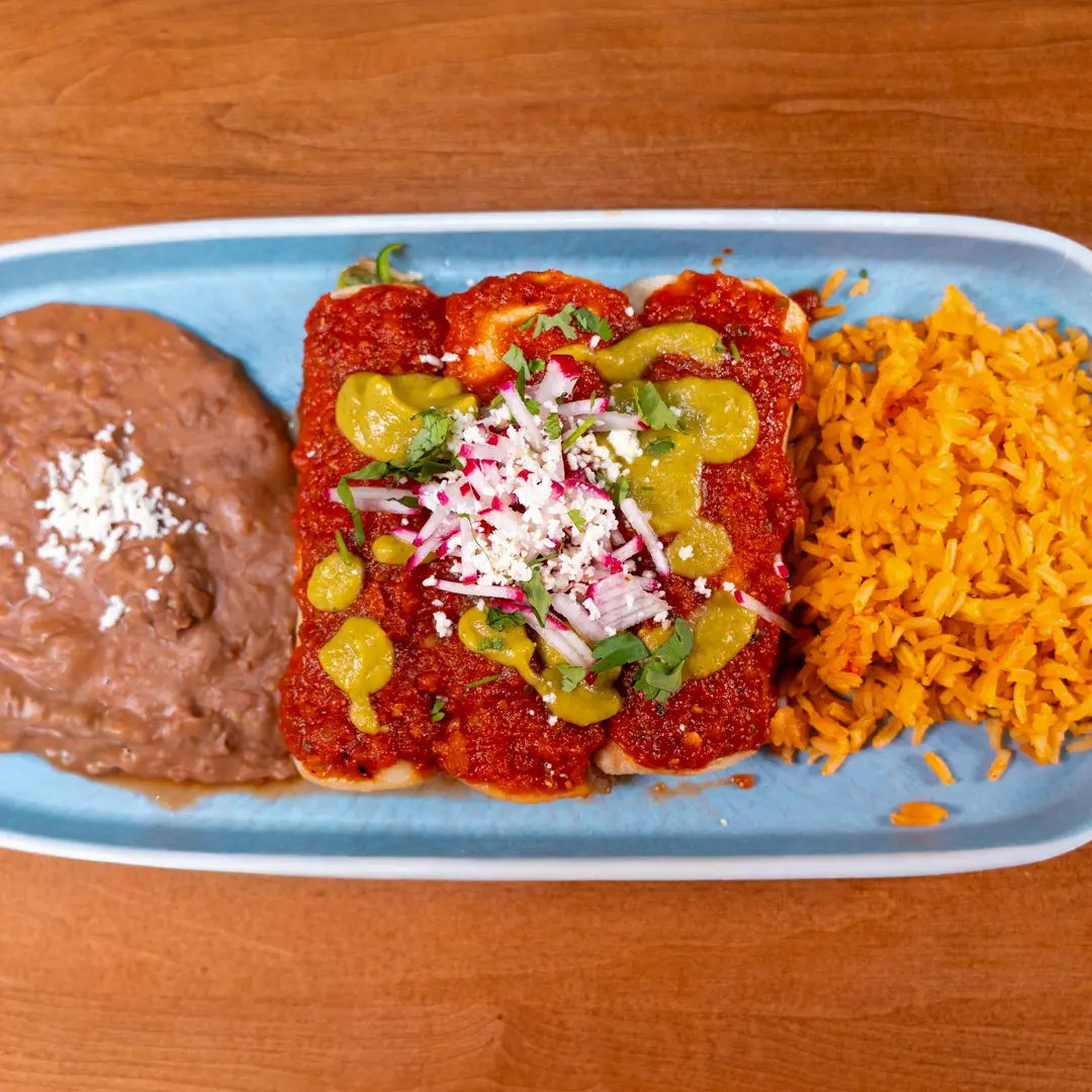 T&A Birria Roja Enchiladas